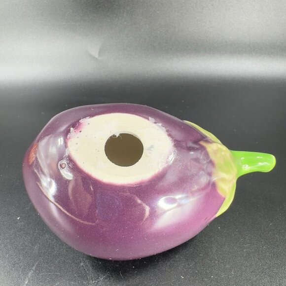 Vintage Ceramic Eggplant Set 2 Houseware Decor Figure Made In Portugal VTG - Picture 8 of 15